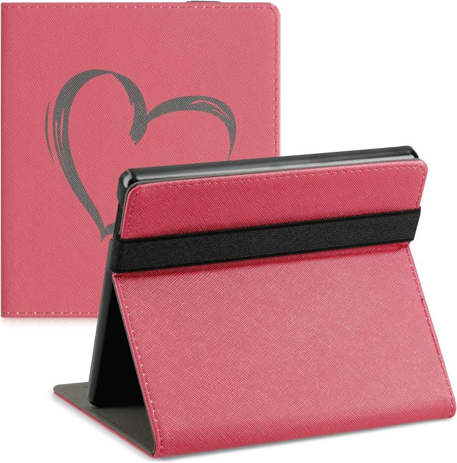 Puzdro KW Mobile - Brushed Heart - KW4941808 - pre Amazon Kindle Oasis 2/3 - červené