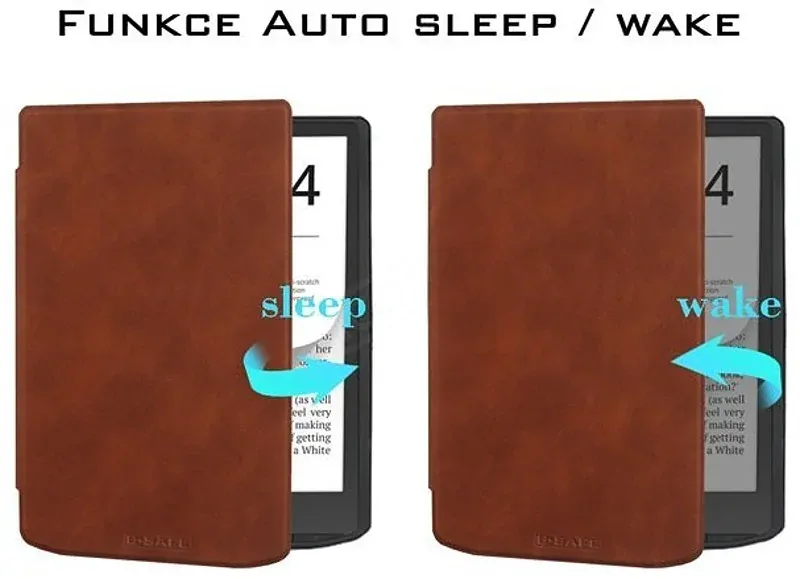 Púzdro B-SAFE LOCK 3476, obal na Pocketbook 743G InkPad 4 a Pocketbook 743C InkPad Color 2 - hnedé, magnetické zatváranie, AutoSleep
