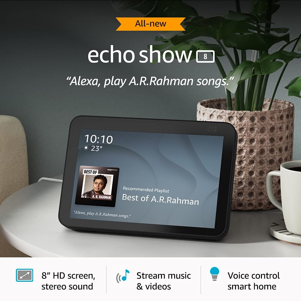 AMAZON ECHO SHOW 8 (2021, 2.GEN) - hlasový asistent s displejom 8" - čierny