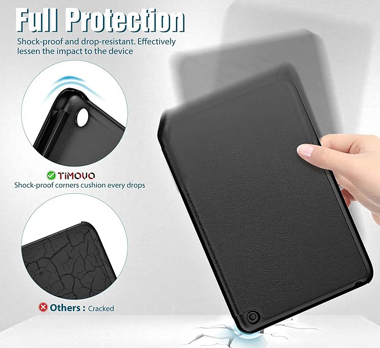Durable Lock DLS-205 - puzdro so stojanom pre Amazon Kindle Fire 7 - čierne (2022, 12. gen.)