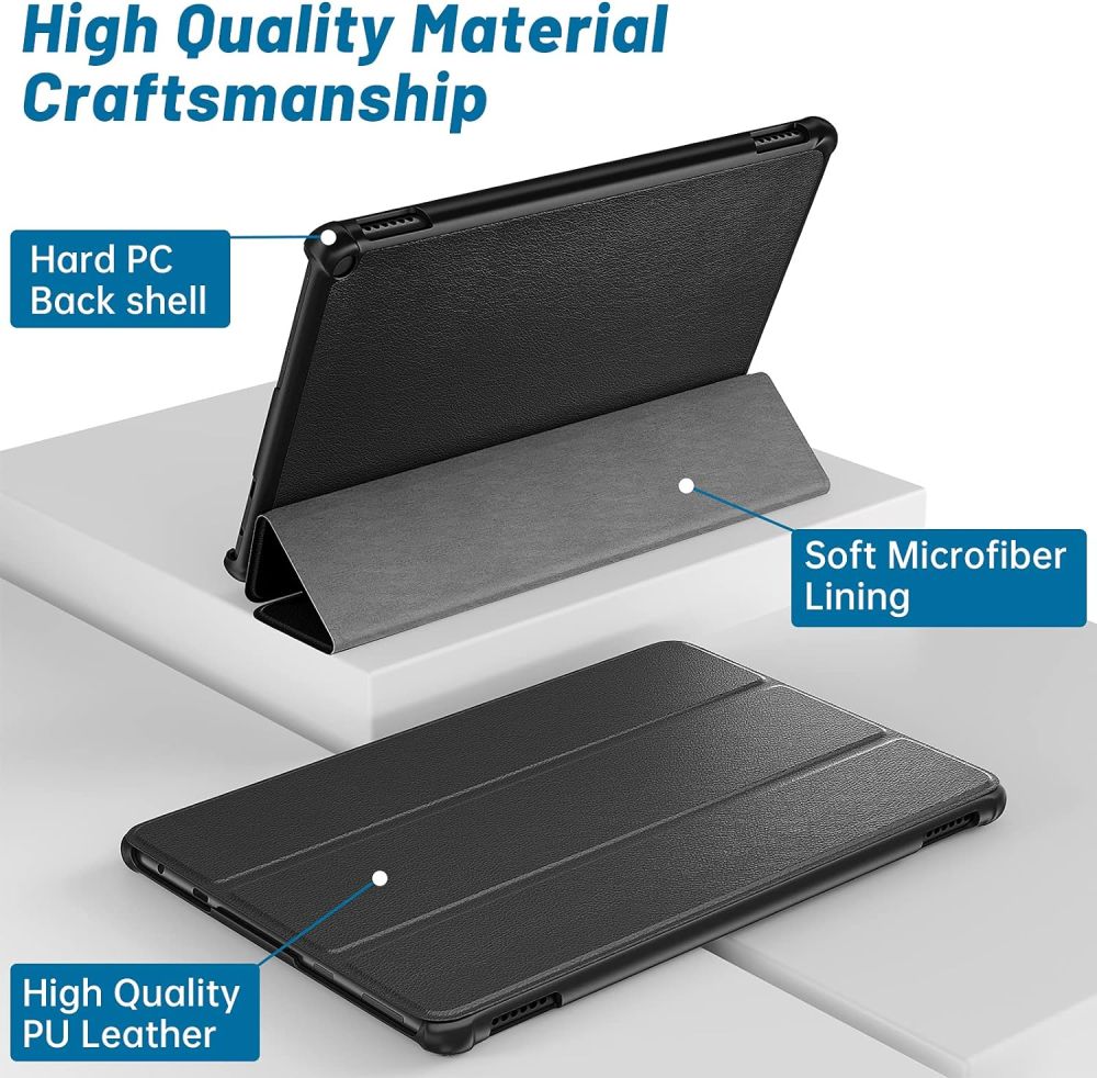 Durable Lock DLS-207 - puzdro so stojanom pre Amazon Kindle Fire HD 10 - čierne (11.gen, 13.gen.)