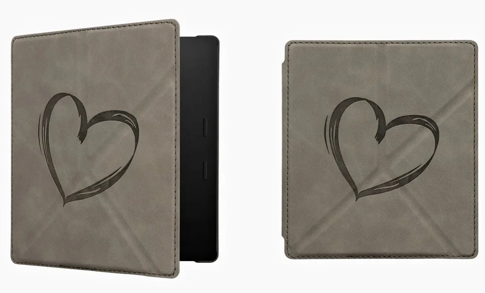 Puzdro KW Mobile - Origami Nubuk Brushed Heart - KW6006101 - pre Amazon Kindle Oasis 2/3 - šedé