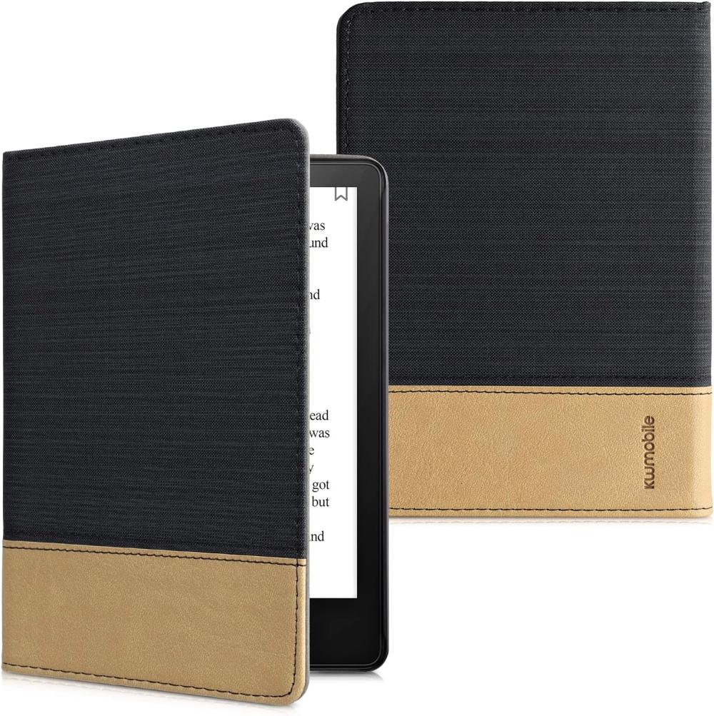 Púzdro KW Mobile - Leather And Canvas - KW5715701 - pre Amazon Kindle Paperwhite 5 (2021) - hnedé, čierne