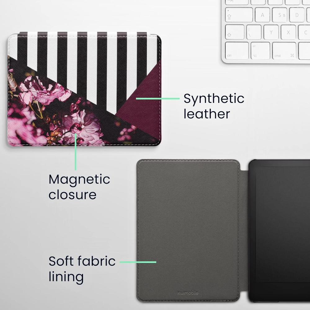 Puzdro KW Mobile - Flowers & Stripes - KW5625662 - pre Amazon Kindle Paperwhite 5 (2021) - viacfarebné
