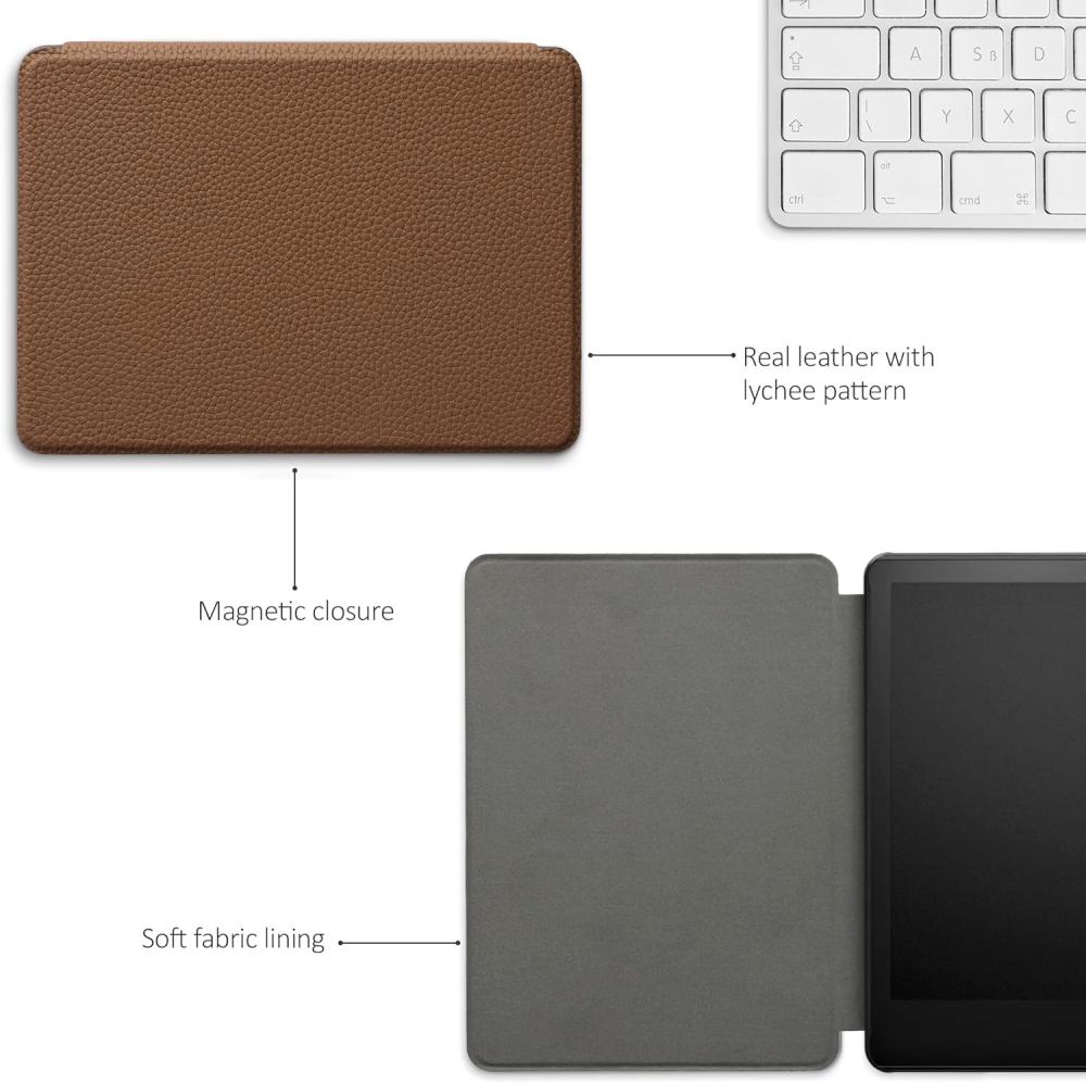 Puzdro KW Mobile (Kalibri) - Real Leather - KA5781205 - pre Amazon Kindle Paperwhite 5 (2021) - hnedá koža