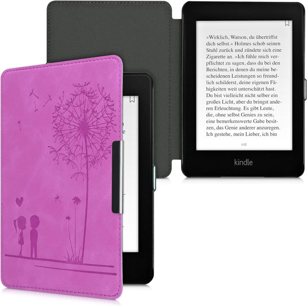 Puzdro KW Mobile - Dandelion Love Dark Violet - KW4897511 - pre Amazon Kindle Paperwhite 4 (2018) - fialové