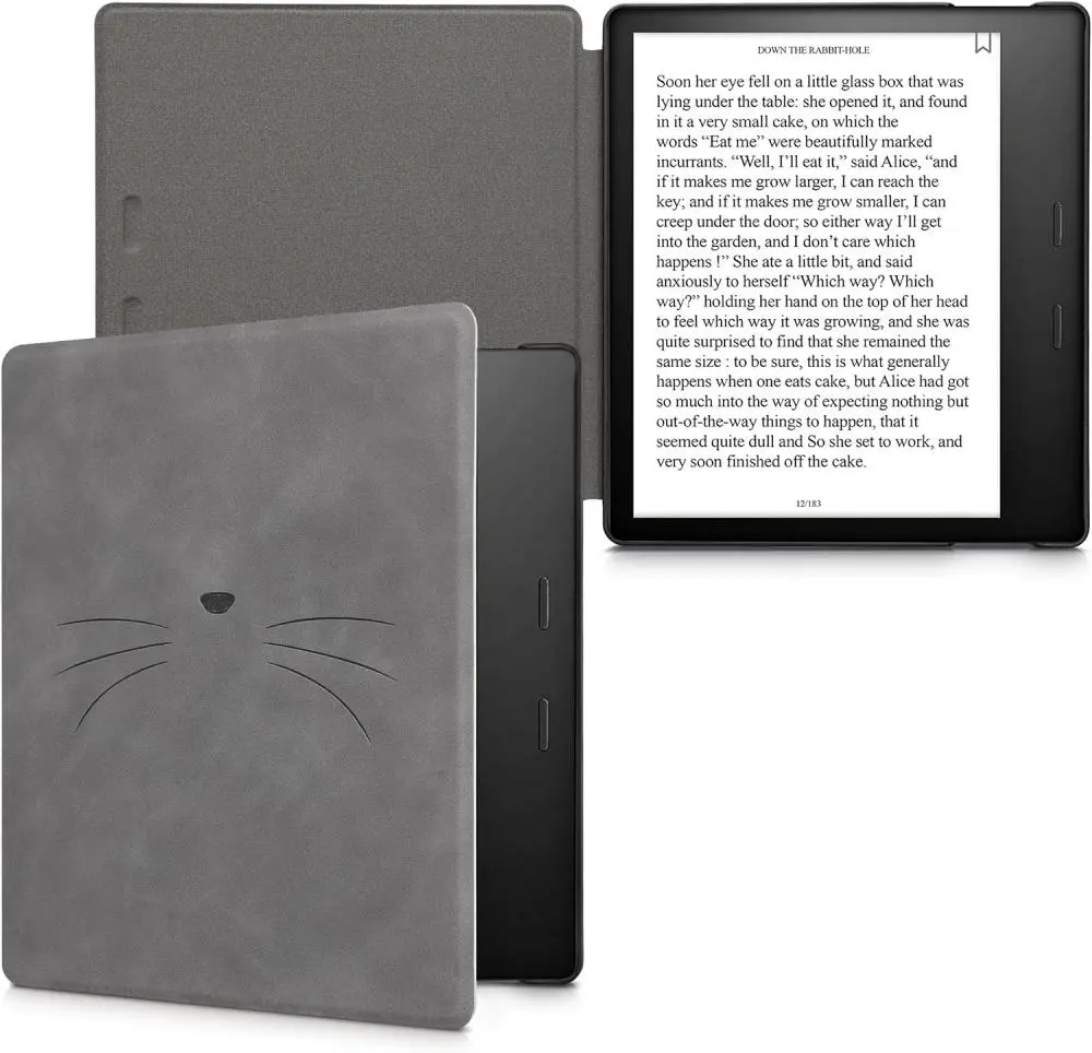 Puzdro KW Mobile - Meow Meow - KW5697208 - pre Amazon Kindle Oasis 2/3 - šedé