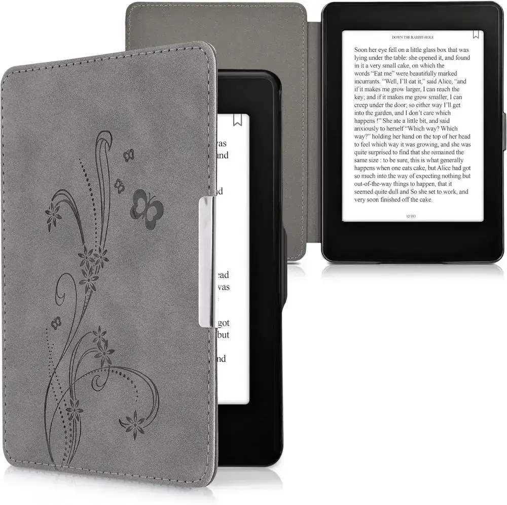 Puzdro KW Mobile - Butterfly Tendril - KW2313641 - pre Amazon Kindle Paperwhite 1/2/3 - šedé