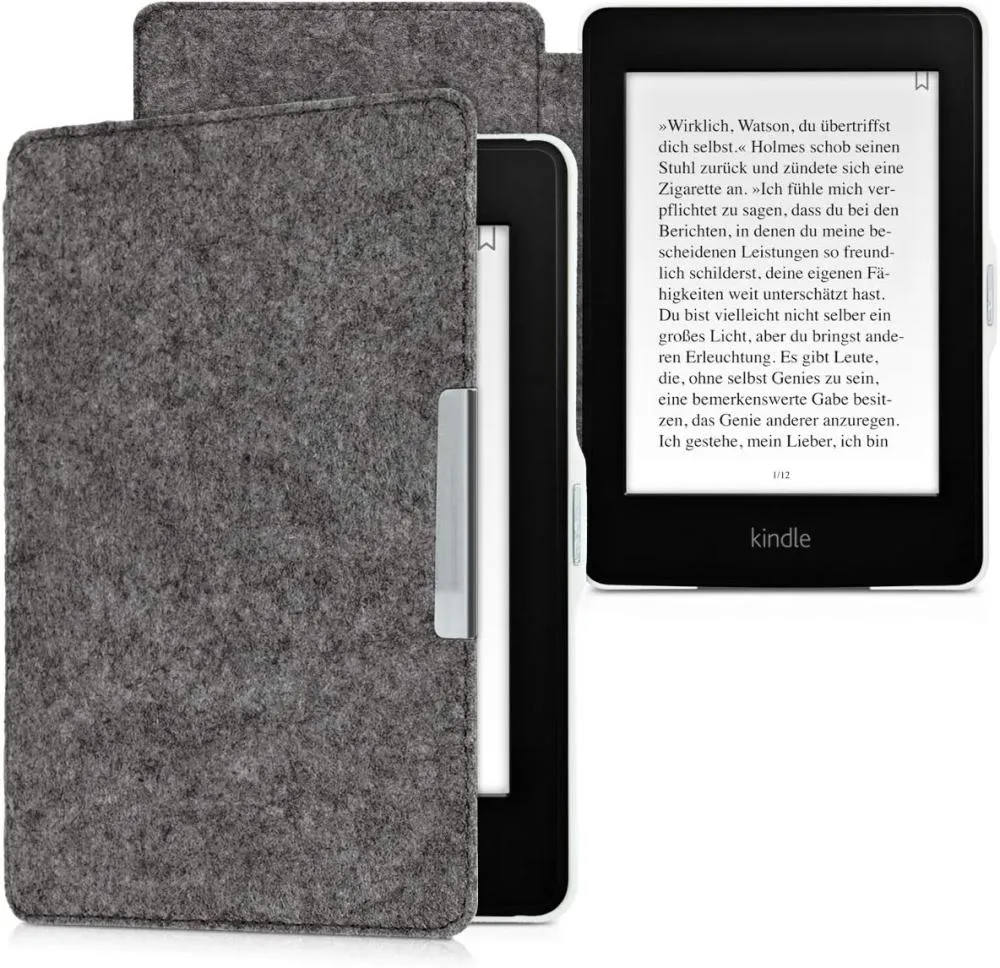 Puzdro KW Mobile Felt Fabric - KW3434522 - pre Amazon Kindle Paperwhite 1/2/3 - šedé