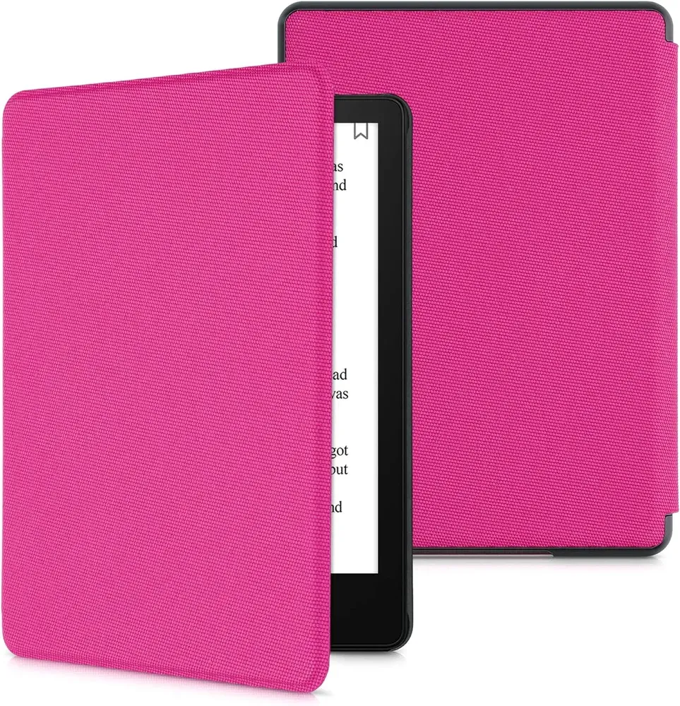Púzdro KW Mobile - Nylon Book - KW5626533 - pre Amazon Kindle Paperwhite 5 (2021) - tmavo ružové