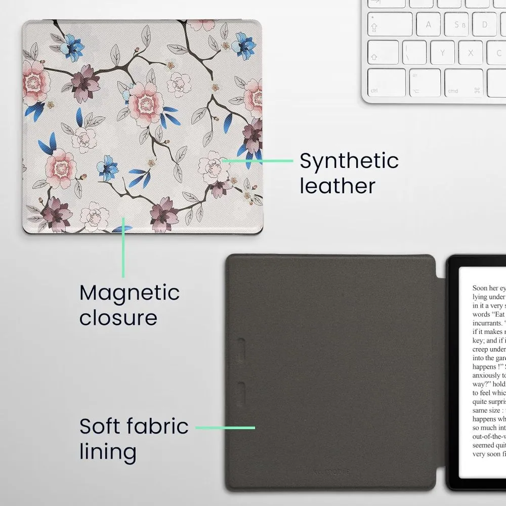 Puzdro KW Mobile - Flower Leaf - KW4941742 - pre Amazon Kindle Oasis 2/3 - viacfarebné