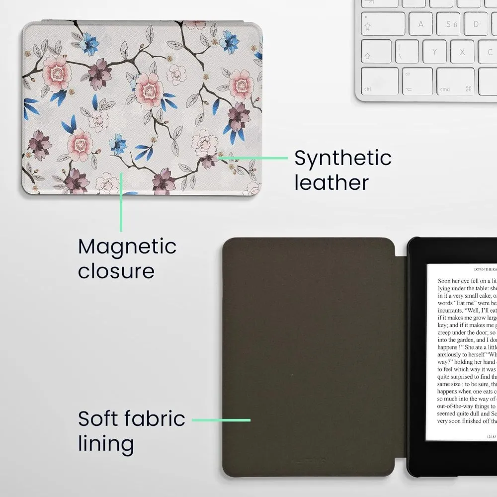 Puzdro KW Mobile - Flower Leaf - KW5983408 - pre Amazon Kindle Paperwhite 5 (2021) - viacfarebné