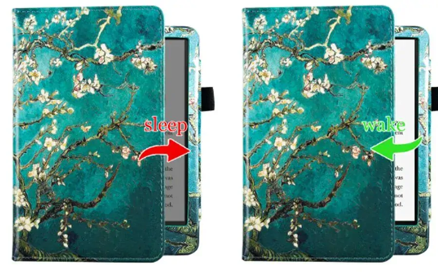 Fortress FT4014 Premium - púzdro so stojanom pre Amazon Kindle Paperwhite 5 (2021) - motív Blue Garden, magnet, AutoSleep