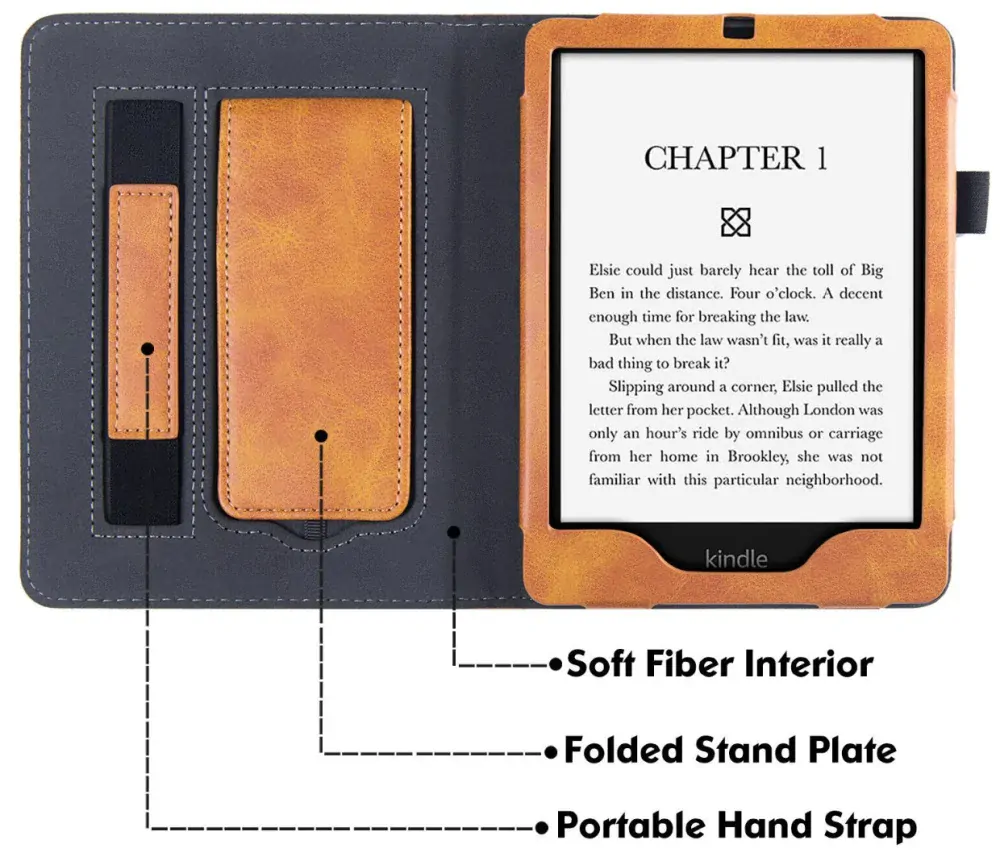 Fortress FT4026 Premium - púzdro so stojanom pre Amazon Kindle Paperwhite 5 (2021) - hnedé/sivé, magnet, AutoSleep