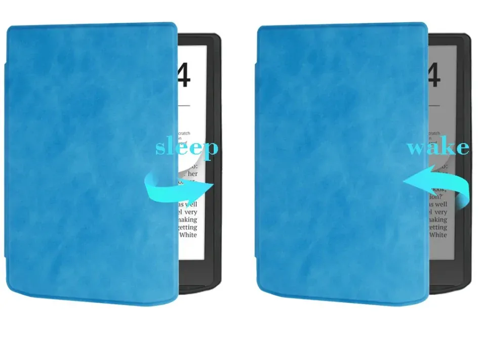 Puzdro Durable Lock DL4044, obal na Pocketbook 743G InkPad 4 a Pocketbook 743C InkPad Color (2/3) - svetlo modré, magnetické zatváranie, AutoSleep