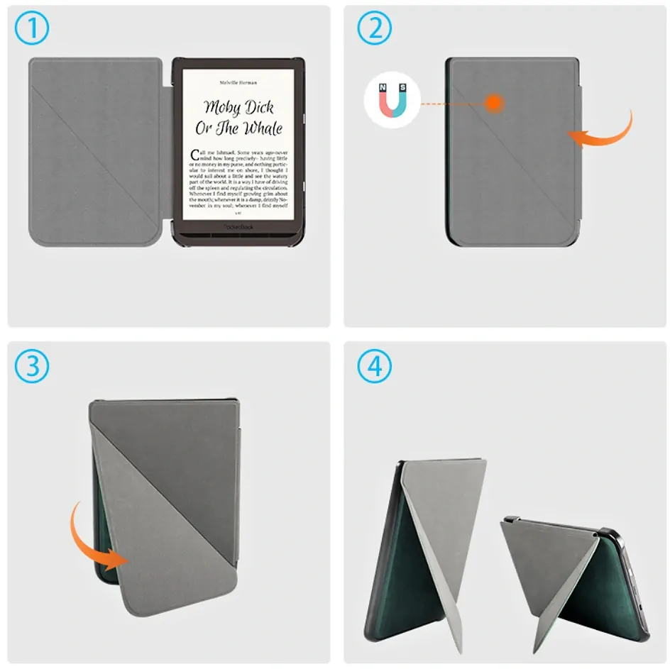 ARMORI KEEPER K025, púzdro so stojanom pre Pocketbook 740 InkPad 3 - čierne