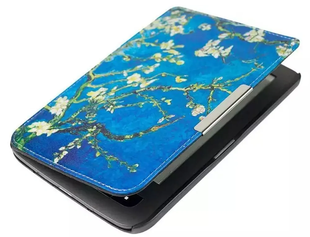 ARMORI TRIMER T039 - púzdro pre Pocketbook 614 / 615 / 624 / 625 / 626 - motív Blue Garden