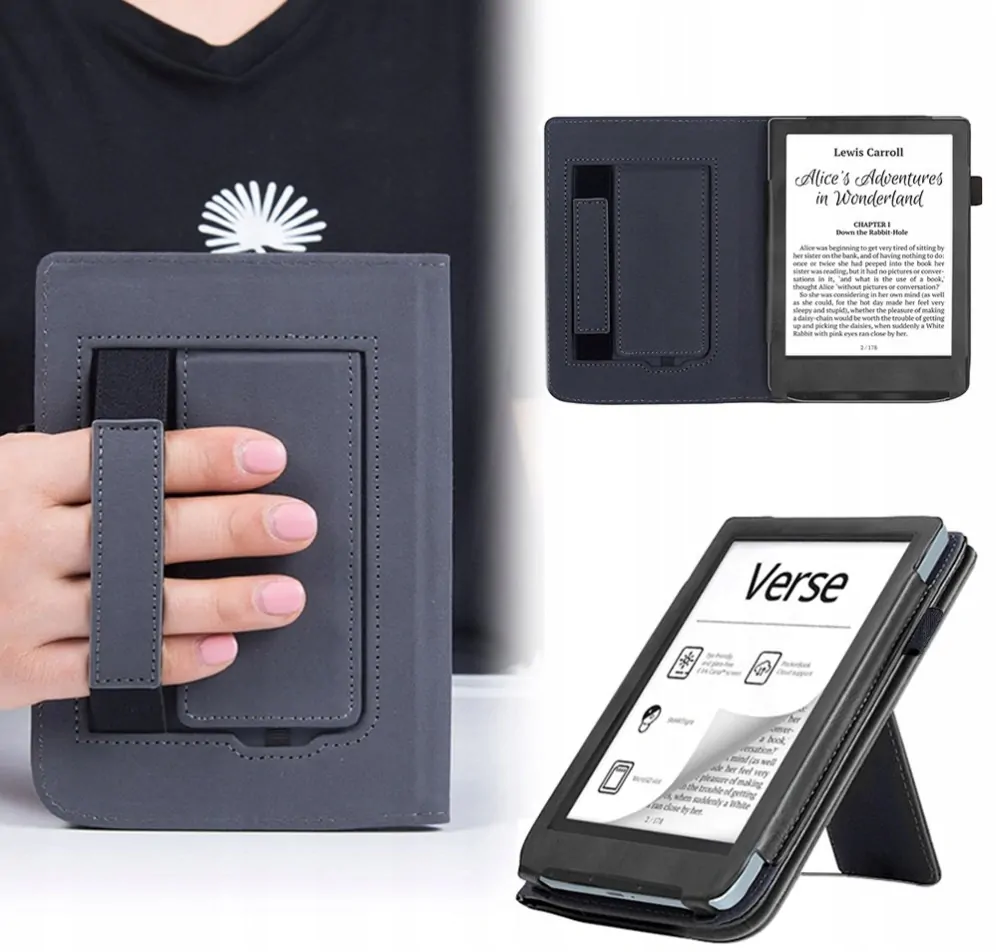 ARMORI Holder T045 - puzdro so stojanom pre Pocketbook 629/634 Verse (Pro) - čierne, magnet, AutoSleep