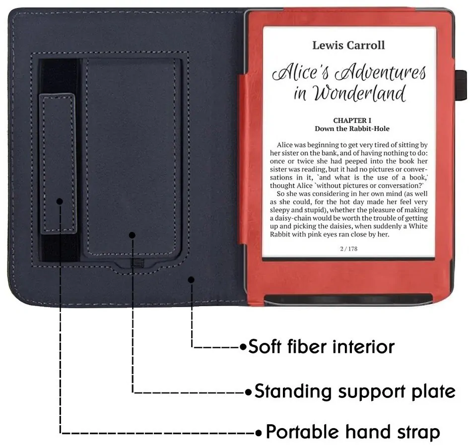 ARMORI Holder T046 - puzdro so stojanom pre Pocketbook 629/634 Verse (Pro) - červené, magnet, AutoSleep