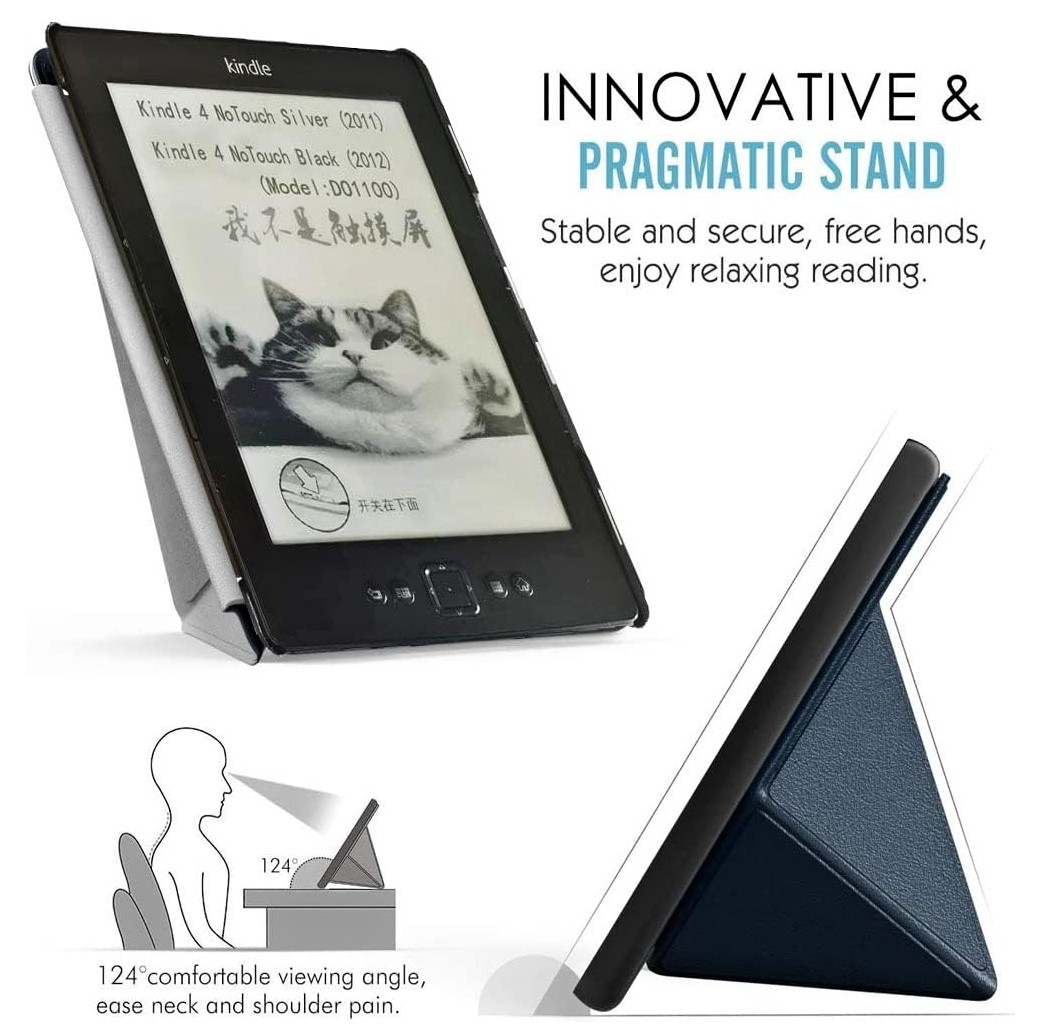 ARMORI STANDER S098, púzdro so stojanom Origami pre Amazon Kindle 4/5 - čierne