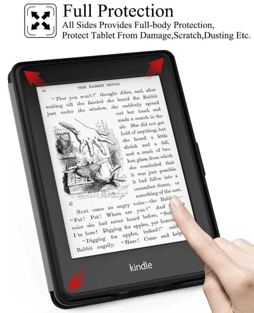Armori Trimer T109, púzdro pre Amazon Kindle Paperwhite 1/2/3 - magnetické zatváranie, AutoSleep, motív Green Butterfly