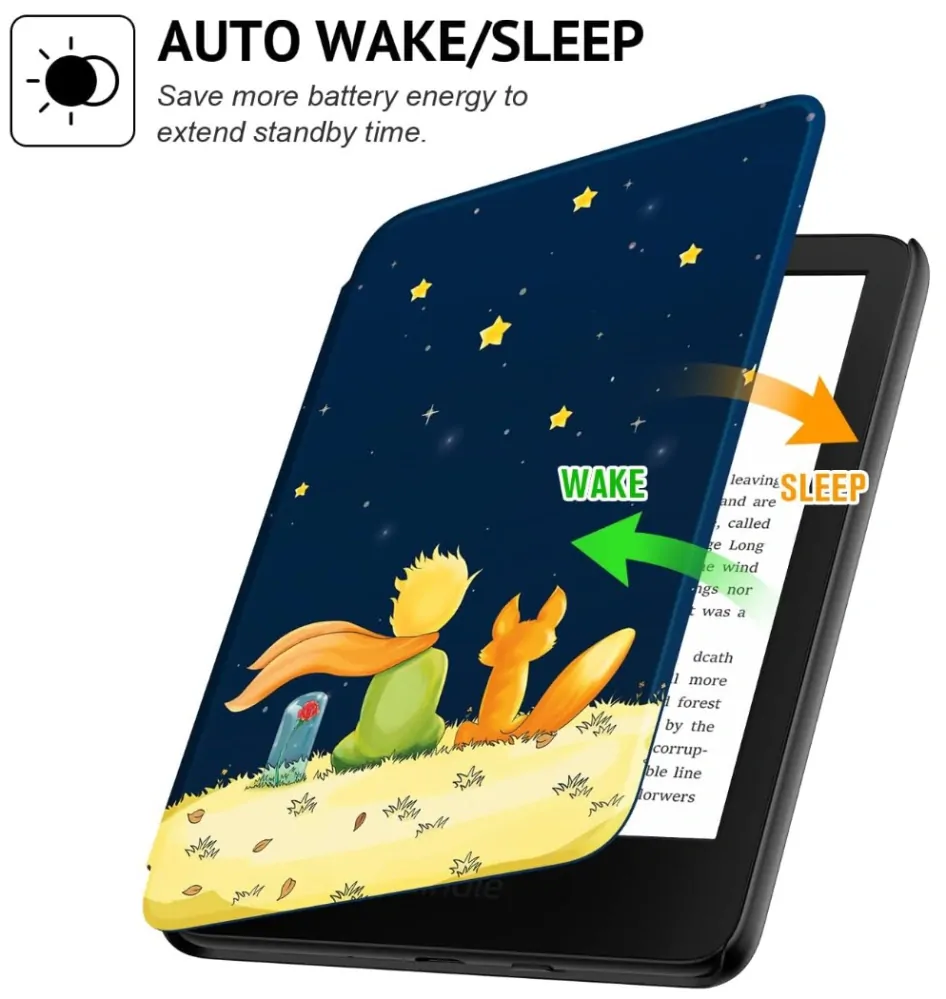 Armori Trimer T115, púzdro pre Amazon Kindle Paperwhite 1/2/3 - magnetické zatváranie, AutoSleep, motív Little Prince