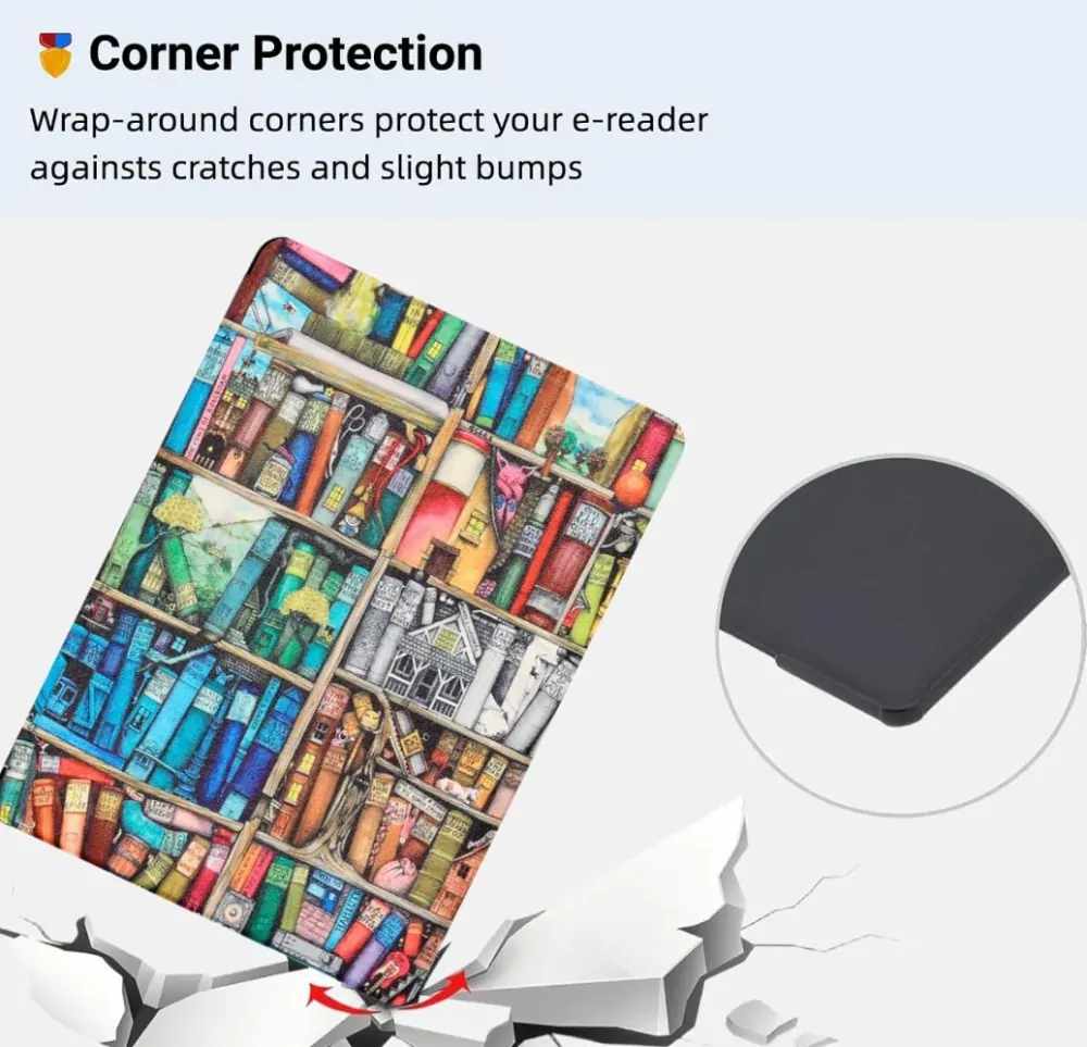 Armori Trimer T177, púzdro pre Amazon Kindle Paperwhite 5 (2021) - magnetické zatváranie, AutoSleep, motív Elder Library