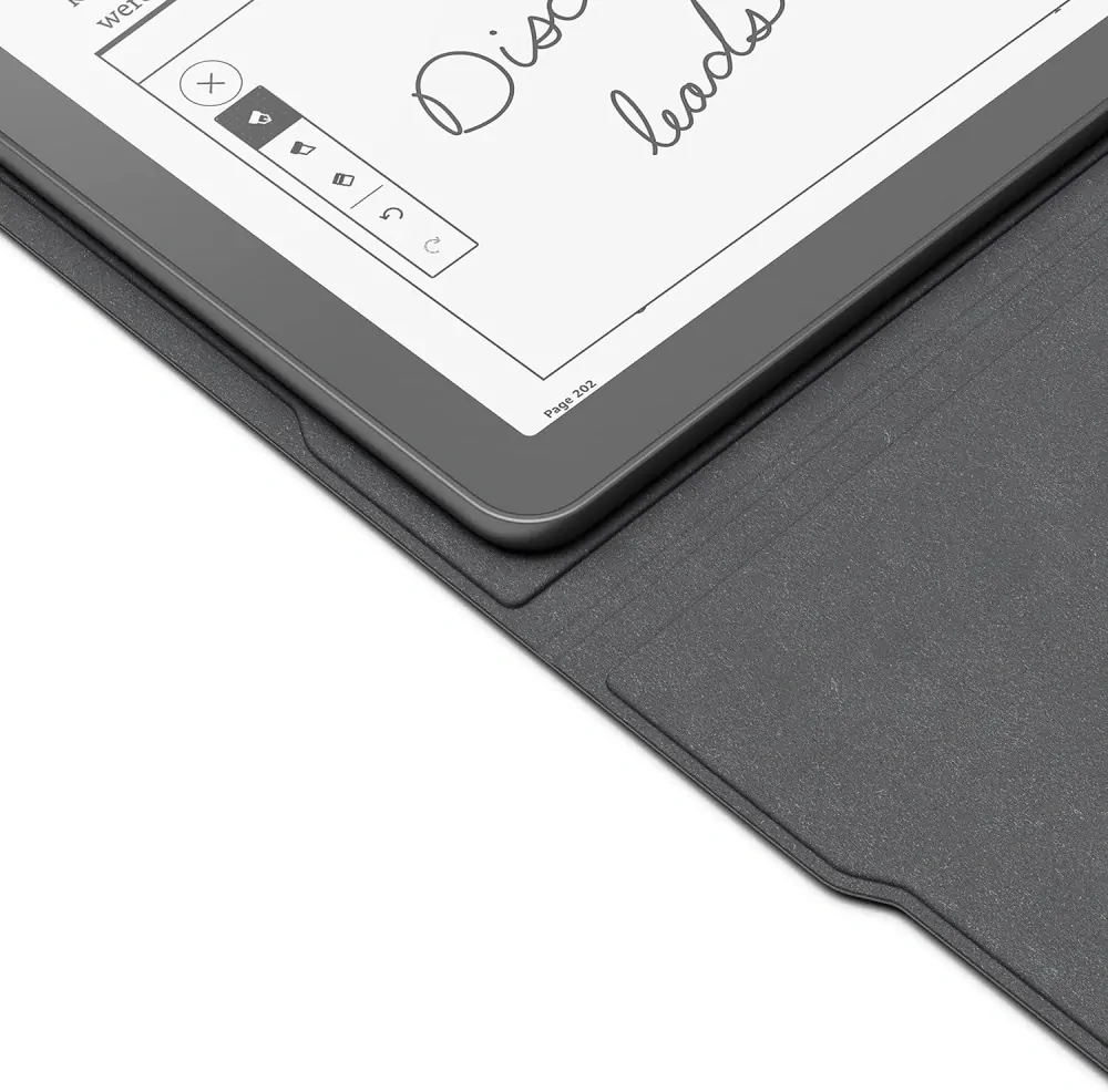 Originálne púzdro Amazon Kindle Scribe - KSLEBL, pravá koža, stojan, čierne