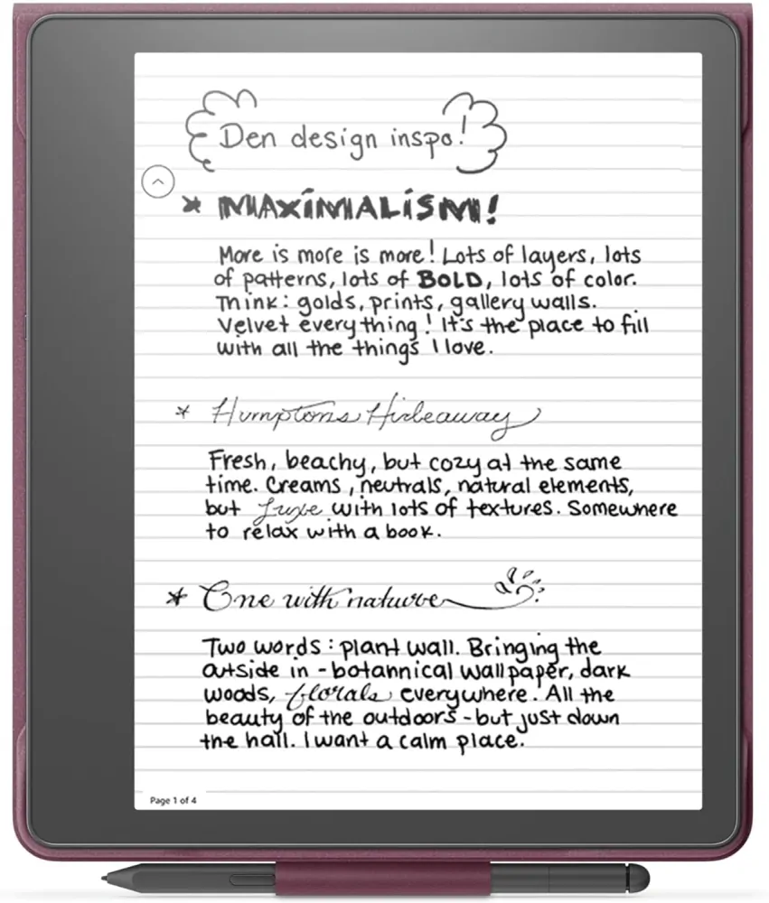 Originálne puzdro Amazon Kindle Scribe - KSLEBL, pravá koža, stojan, červené (Merlot)