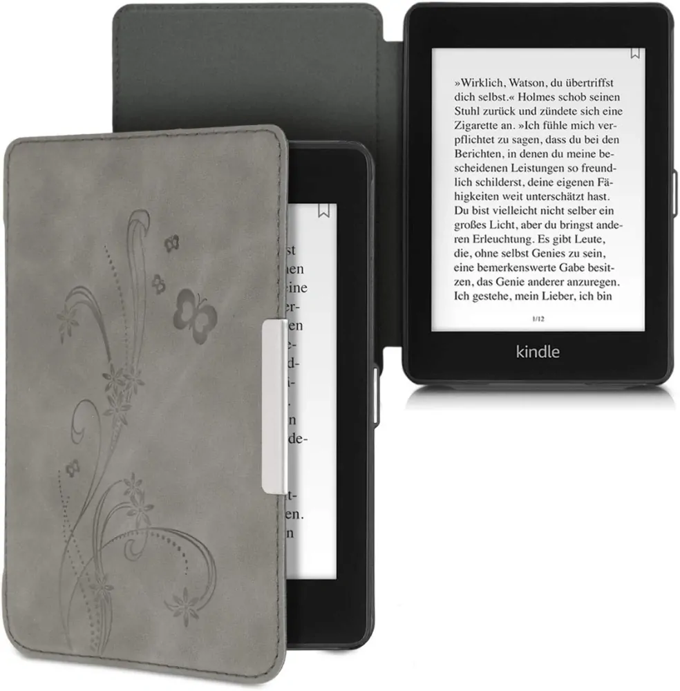 Puzdro KW Mobile - Butterfly Tendril - KW4897501 - pre Amazon Kindle Paperwhite 4 (2018) - šedé