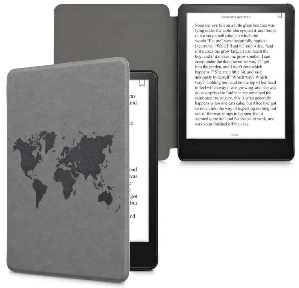 Puzdro KW Mobile - Travel Outline - KW5625807 - pre Amazon Kindle Paperwhite 5 (2021) - šedé