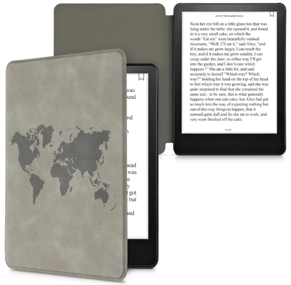Puzdro KW Mobile - Travel Outline II - KW5625704 - pre Amazon Kindle Paperwhite 5 (2021) - šedé