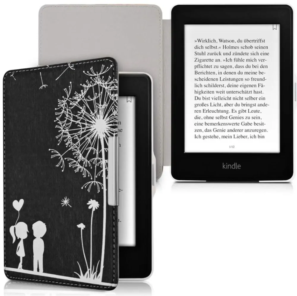 Puzdro KW Mobile - Dandelion Love - KW2313617 - pre Amazon Kindle Paperwhite 1/2/3 - čierne