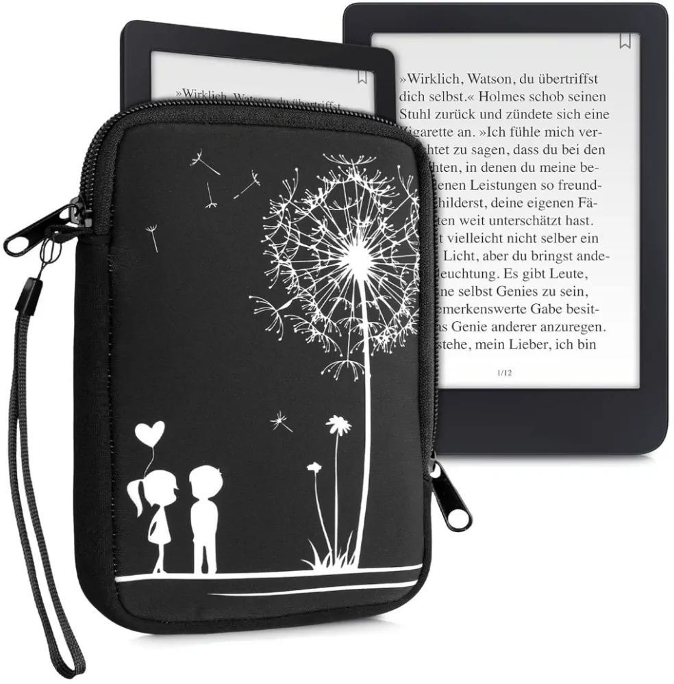 Puzdro KW Mobile Dandelion Love - KW5033506 - Univerzálne puzdro pre čítačky 6" - čierne