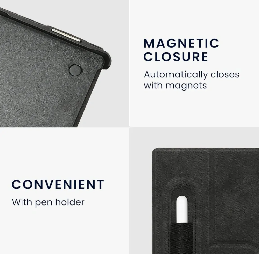 Púzdro KW Mobile Flip Case KW6030701 - Púzdro pre ReMarkable 2 (10,3") - čierne, magnet, stojan, AutoSleep