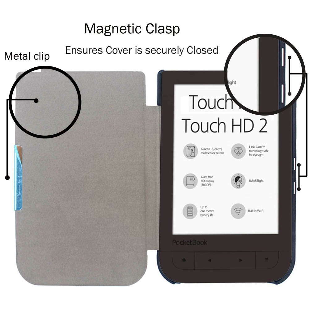 Puzdro Durable Lock PB-10 pre Pocketbook 631 - tmavo modré