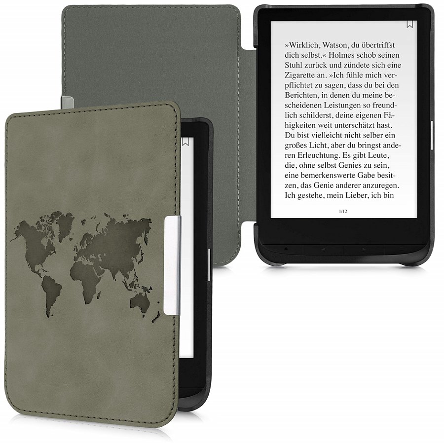 Puzdro KW Mobile - Travel Outline - KW5022807 - pre Pocketbook 616/617/627/628/632/633 - šedé