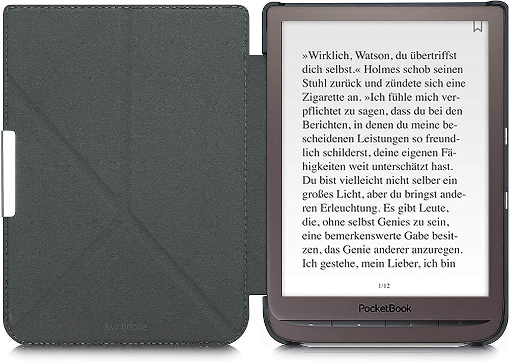 Puzdro KW Mobile - Fabric Flip - KW4677519 - pre Pocketbook 740/741 - tmavo šedé