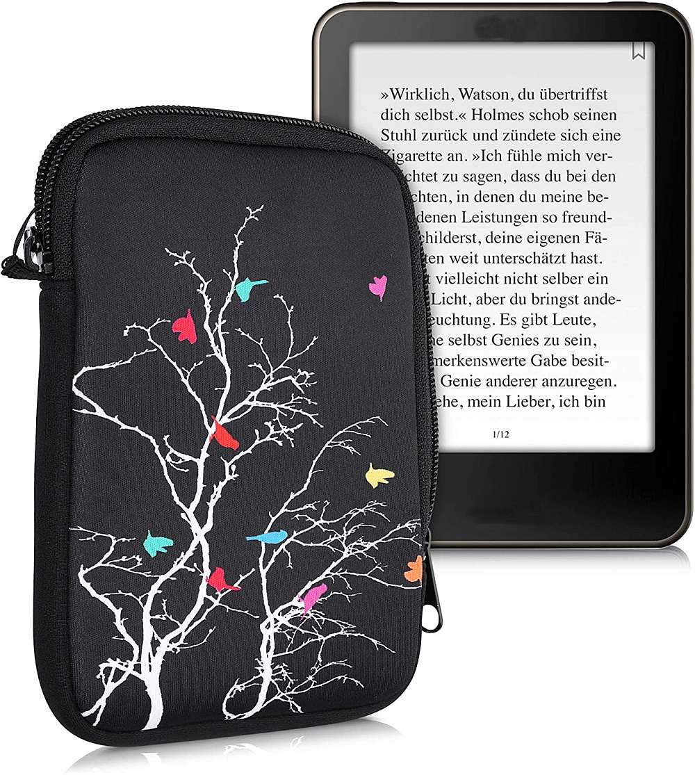 Púzdro KW Mobile Birds Branch - KW5033505 - Univerzálne púzdro pre čítačky 6" - čierne