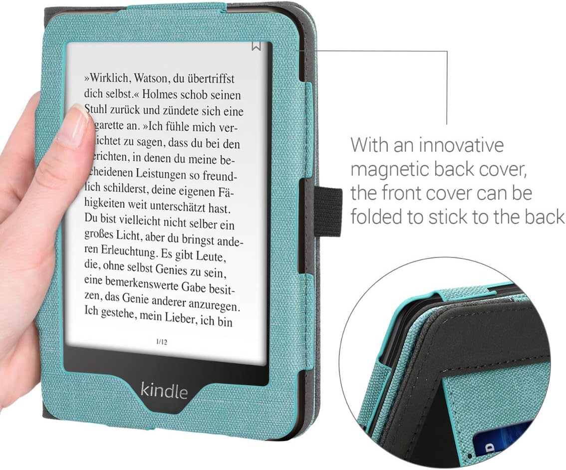 Puzdro KW Mobile Double Leather - KW5021701 - pre Amazon Kindle Paperwhite 1/2/3 - farba grey, mint