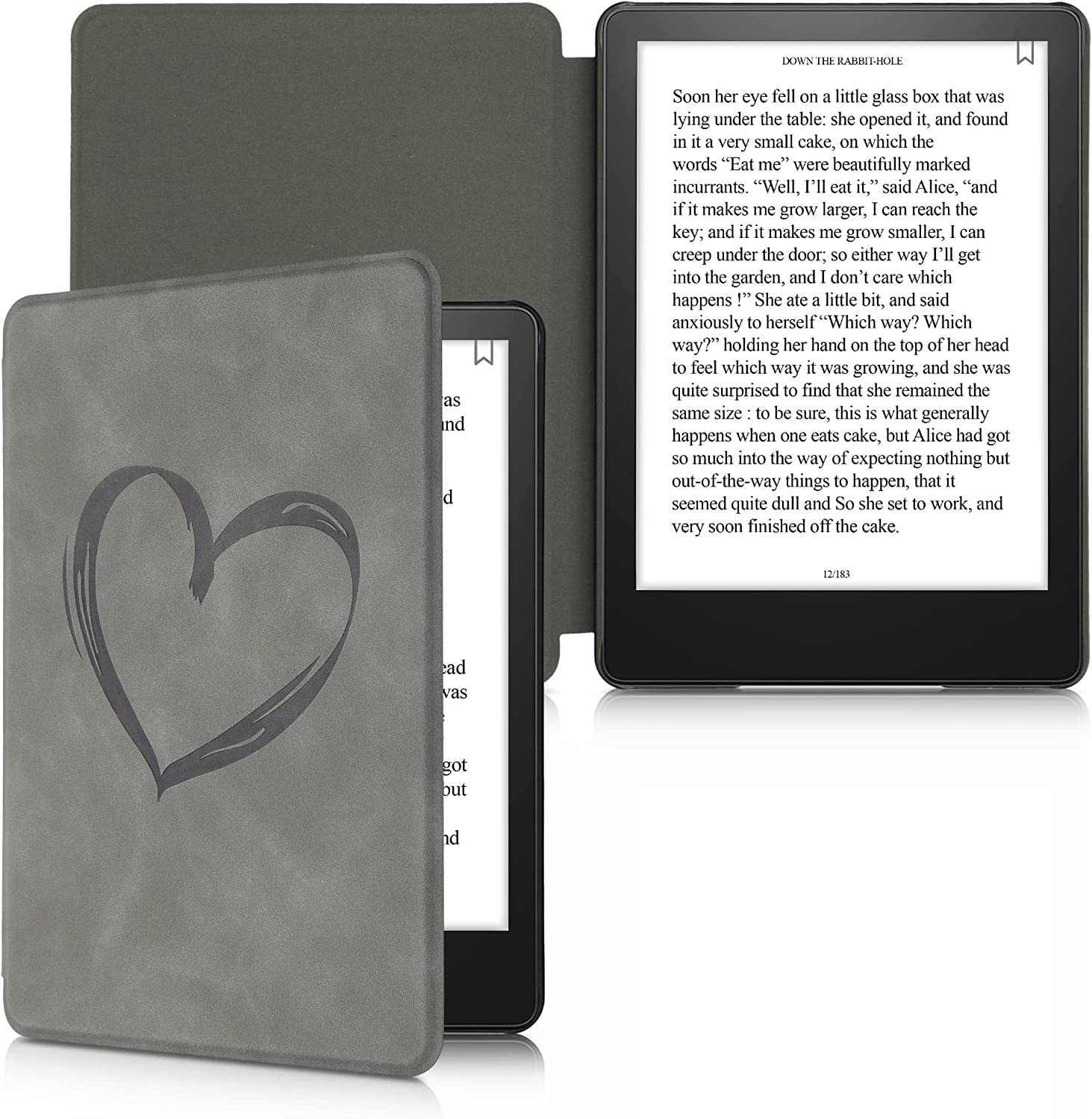 Puzdro KW Mobile - Brushed Heart - KW5625703 - pre Amazon Kindle Paperwhite 5 (2021) - šedé