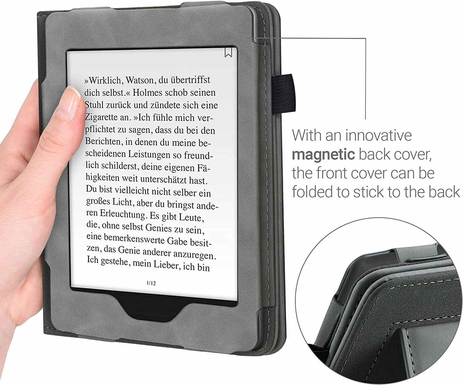 Puzdro KW Mobile - Brushed Heart - KW5022203 - pre Amazon Kindle Paperwhite 4 (2018) - šedé