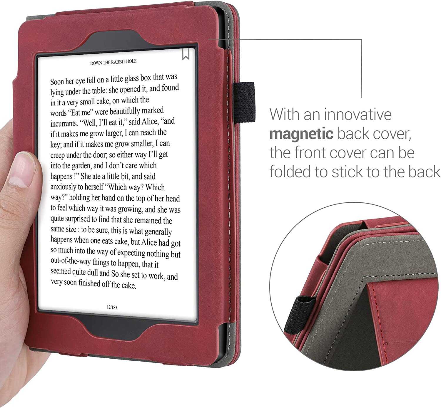 Puzdro KW Mobile - Nubuck Brushed Heart - KW5567502 - pre Amazon Kindle Paperwhite 1/2/3 - Dark Red