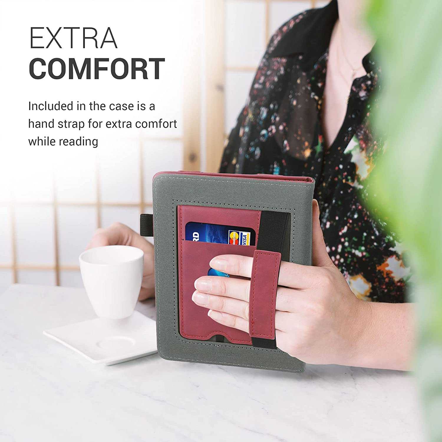 Puzdro KW Mobile - Nubuck Brushed Heart - KW5022204 - pre Amazon Kindle Paperwhite 4 (2018) - Dark Red