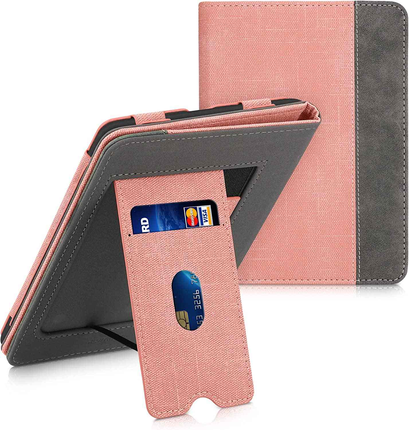 Púzdro KW Mobile Double Leather - KW5626107 - pre Amazon Kindle Paperwhite 5 (2021) - šedá, ružová