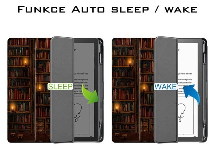 Puzdro B-Safe Stand 3457 na Amazon Kindle Scribe - motív Library
