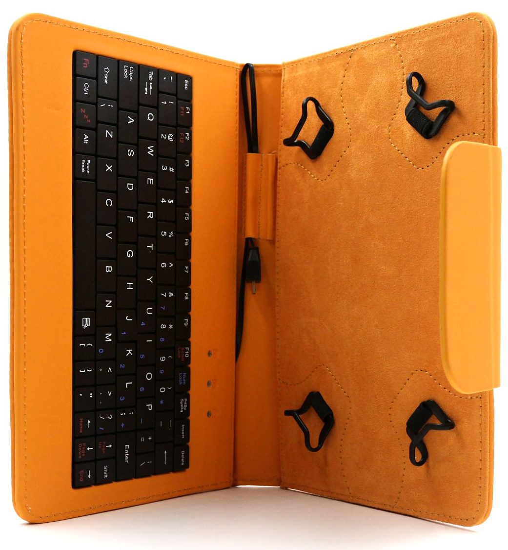 C-TECH PROTECT NUTKC-01O - púzdro univerzálne s klávesnicou pre 7"-7,85" tablety, FlexGrip - oranžové