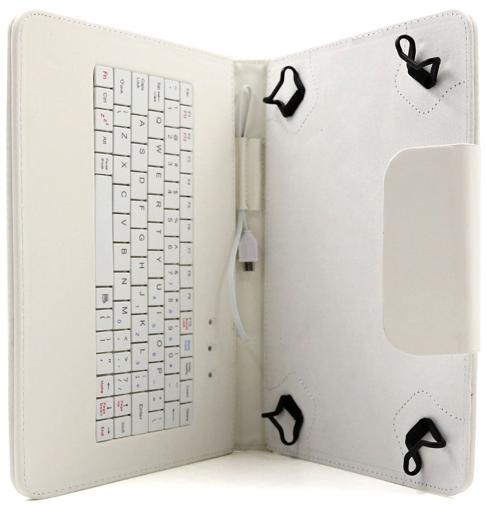 C-TECH PROTECT NUTKC-04W - púzdro univerzálne s klávesnicou pre 9,7"-10,1" tablety, FlexGrip - biele