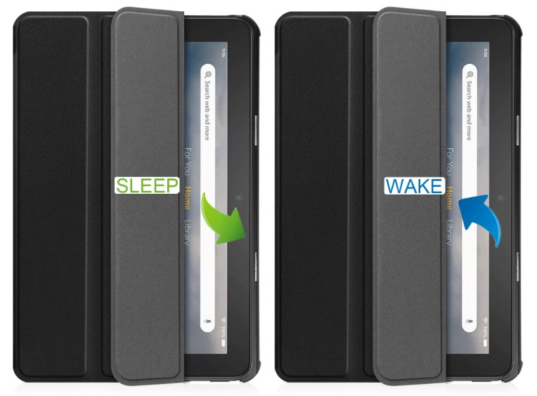 Durable Lock DLS-205 - puzdro so stojanom pre Amazon Kindle Fire 7 - čierne (2022, 12. gen.)
