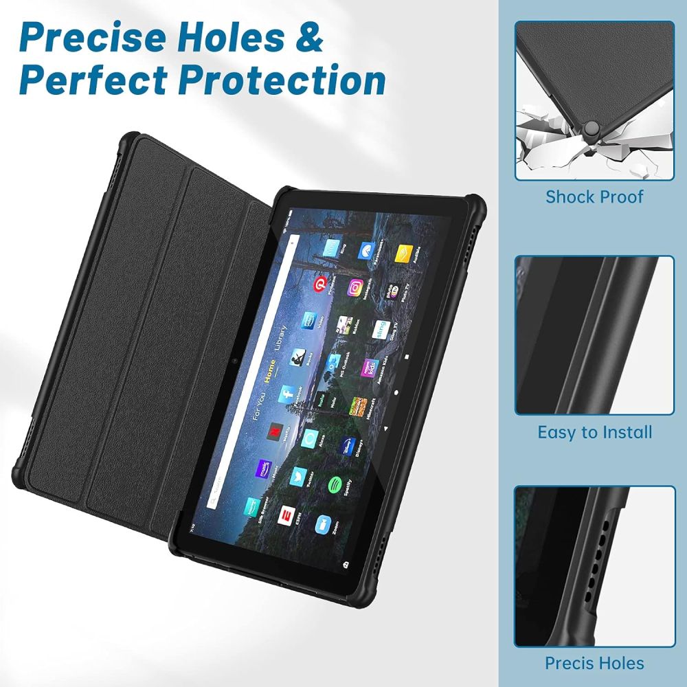 Durable Lock DLS-207 - puzdro so stojanom pre Amazon Kindle Fire HD 10 - čierne (11.gen, 13.gen.)
